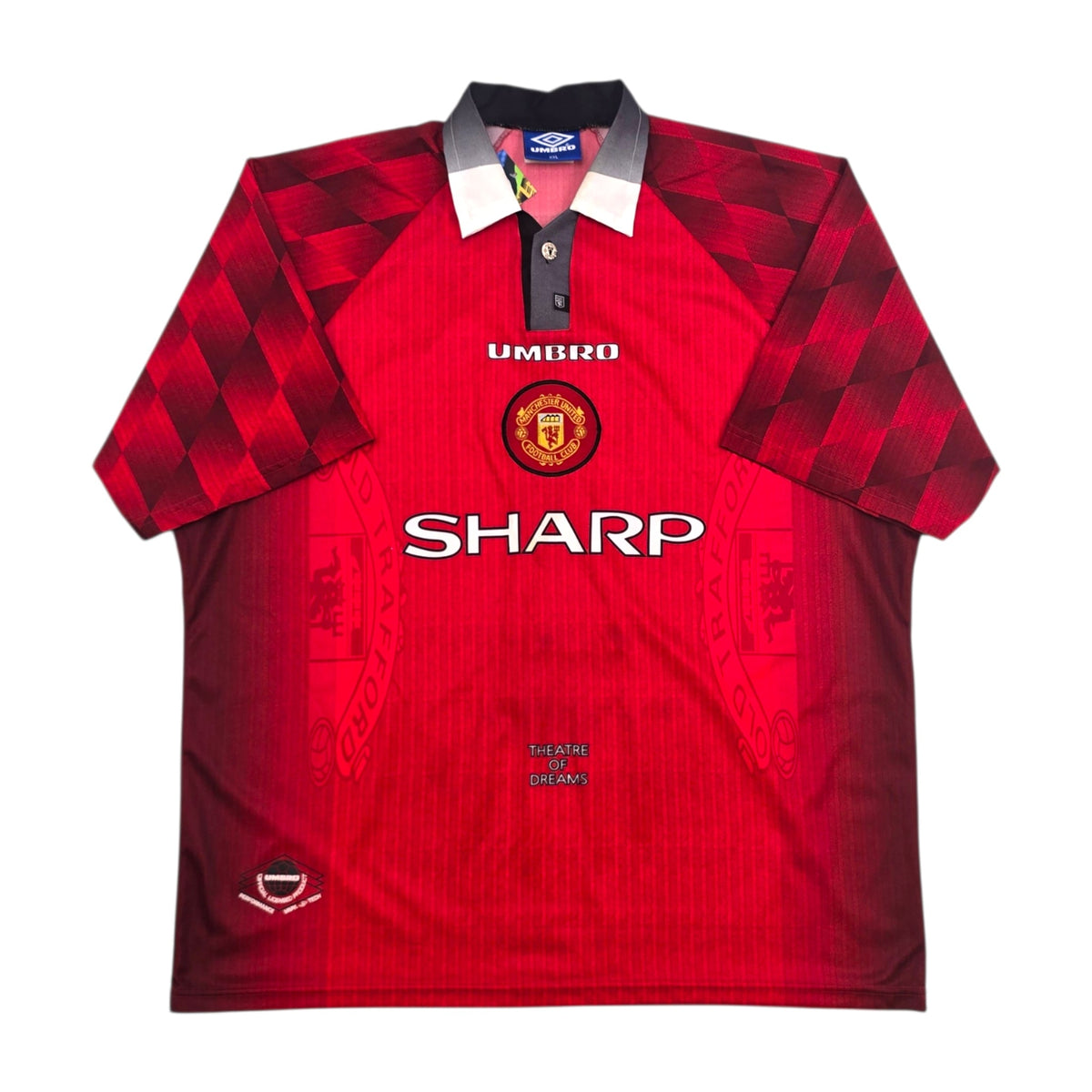 1996/98 Manchester United Home Football Shirt (2XL) Umbro 7 Cantona - Football Finery - FF305042