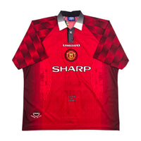 1996/98 Manchester United Home Football Shirt (2XL) Umbro 7 Cantona - Football Finery - FF305042