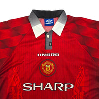 1996/98 Manchester United Home Football Shirt (L) Umbro #10 Beckham - Football Finery - FF204211