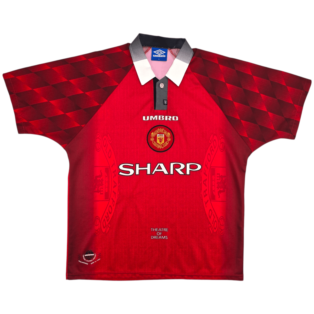 1996/98 Manchester United Home Football Shirt (L) Umbro - Football Finery - FF302081