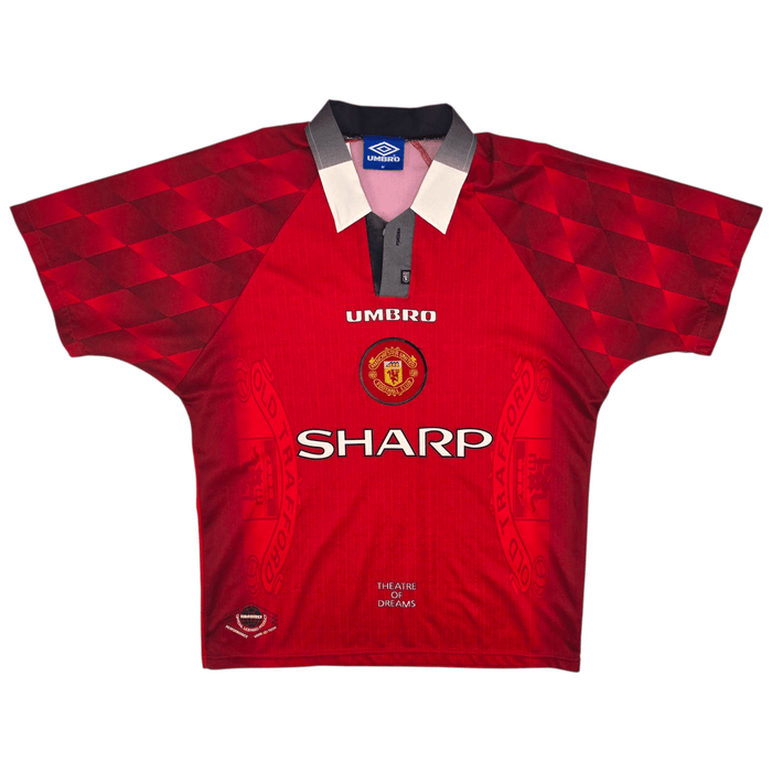 1996/98 Manchester United Home Football Shirt (M) Umbro 10 Beckham - Football Finery - FF301242