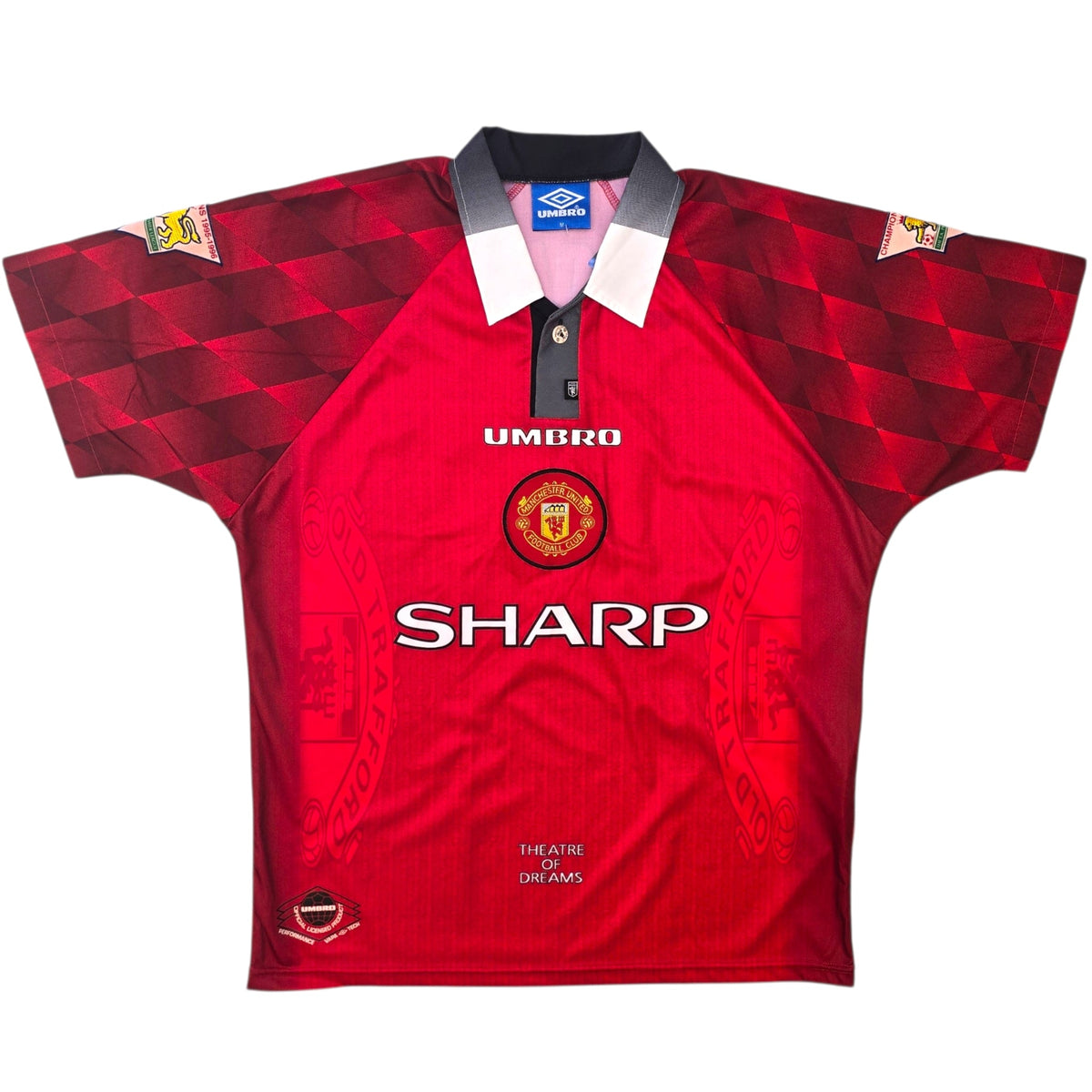 1996/98 Manchester United Home Football Shirt (M) Umbro 15 Poborsky - Football Finery - FF306058