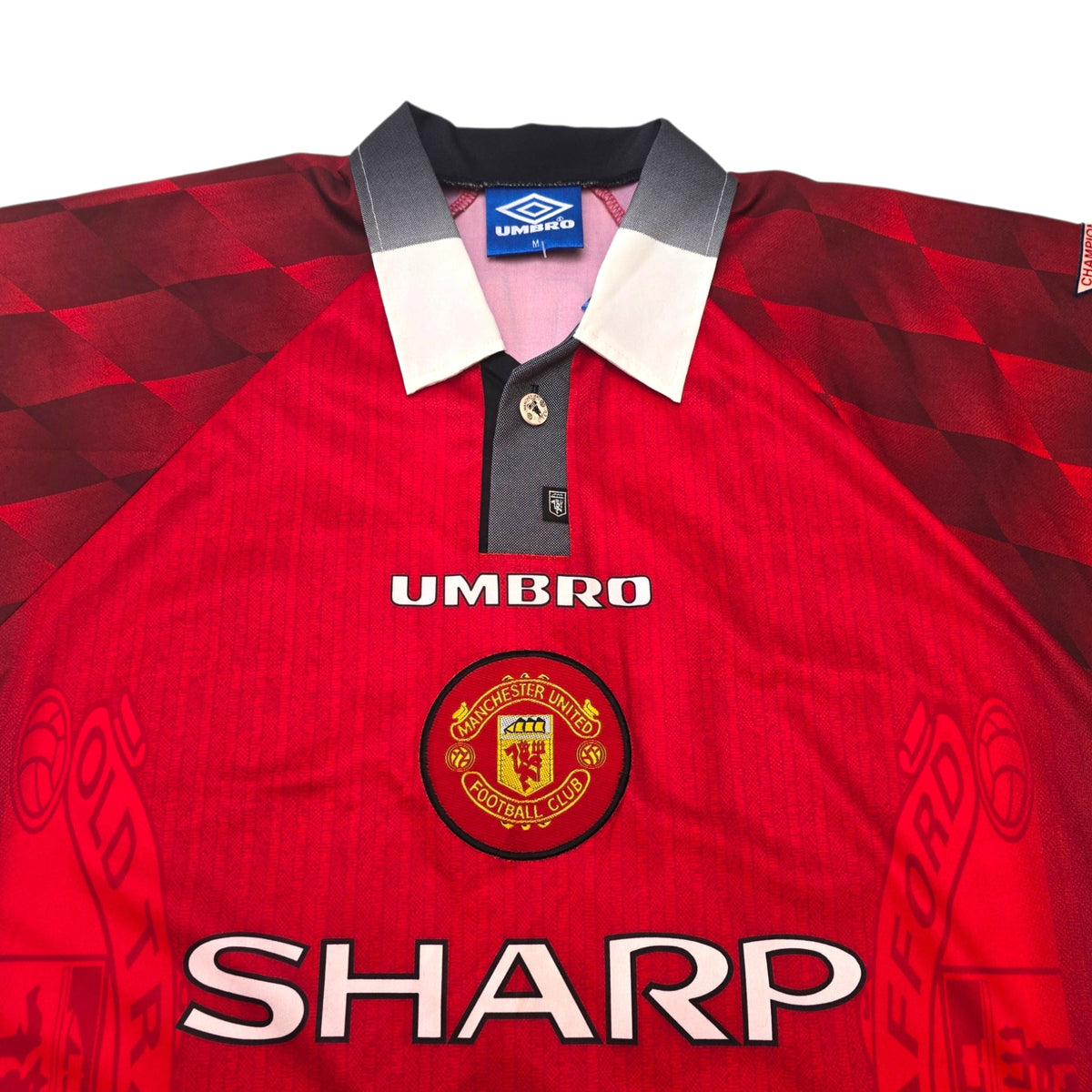 1996/98 Manchester United Home Football Shirt (M) Umbro 15 Poborsky - Football Finery - FF306058