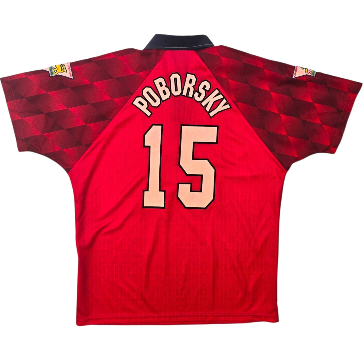 1996/98 Manchester United Home Football Shirt (M) Umbro 15 Poborsky - Football Finery - FF306058