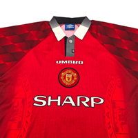 1996/98 Manchester United Home Football Shirt (M) Umbro 7 Cantona - Football Finery - FF302556