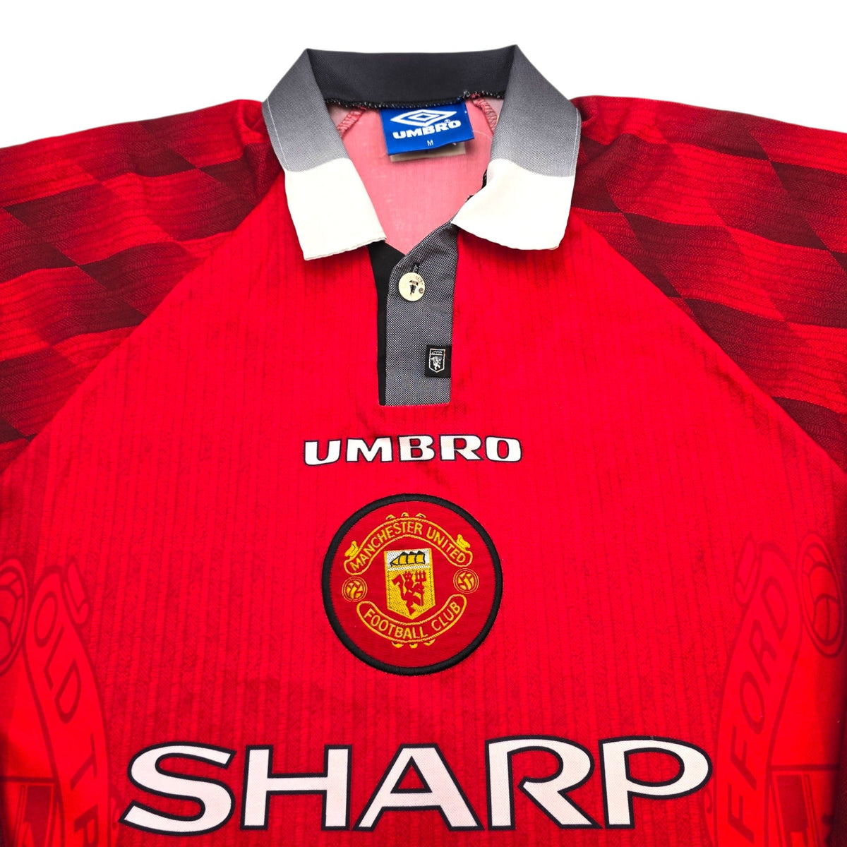 1996/98 Manchester United Home Football Shirt (M) Umbro 7 Cantona - Football Finery - FF306790