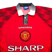 1996/98 Manchester United Home Football Shirt (M) Umbro 7 Cantona - Football Finery - FF306790