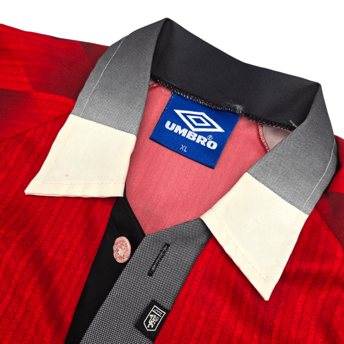 1996/98 Manchester United Home Football Shirt (XL) Umbro 7 Cantona - Football Finery - FF302616