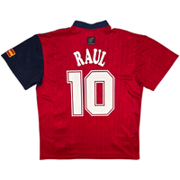 1996/98 Spain Home Football Shirt (L) Adidas 10 Raul - Football Finery - FF301900