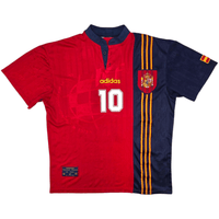 1996/98 Spain Home Football Shirt (L) Adidas 10 Raul - Football Finery - FF301900
