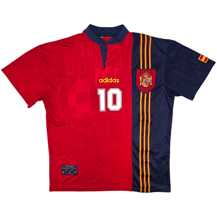 1996/98 Spain Home Football Shirt (L) Adidas 10 Raul - Football Finery - FF301900