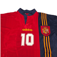 1996/98 Spain Home Football Shirt (L) Adidas 10 Raul - Football Finery - FF301900