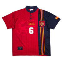 1996/98 Spain Home Football Shirt (M) Adidas 6 Hierro - Football Finery - FF305755