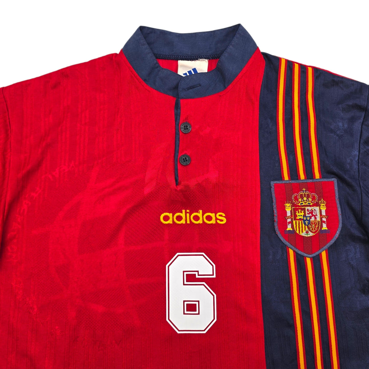 1996/98 Spain Home Football Shirt (M) Adidas 6 Hierro - Football Finery - FF305755