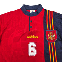 1996/98 Spain Home Football Shirt (M) Adidas 6 Hierro - Football Finery - FF305755