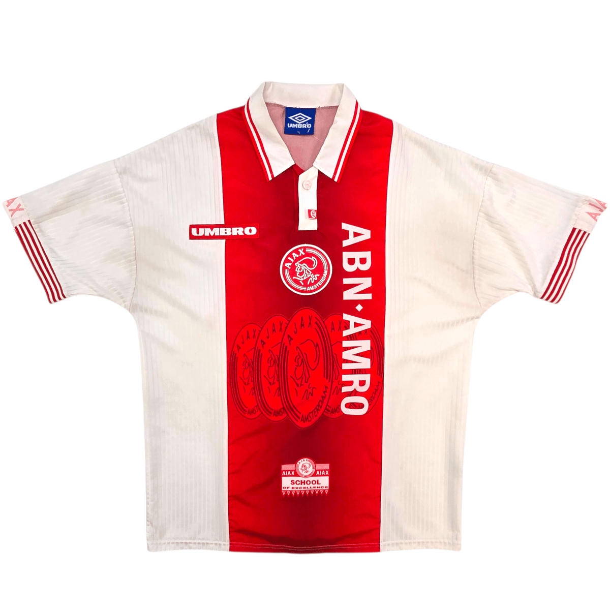 1997/98 Ajax Home Football Shirt (XL) Umbro 4 F.De Boer - Football Finery - FF301411