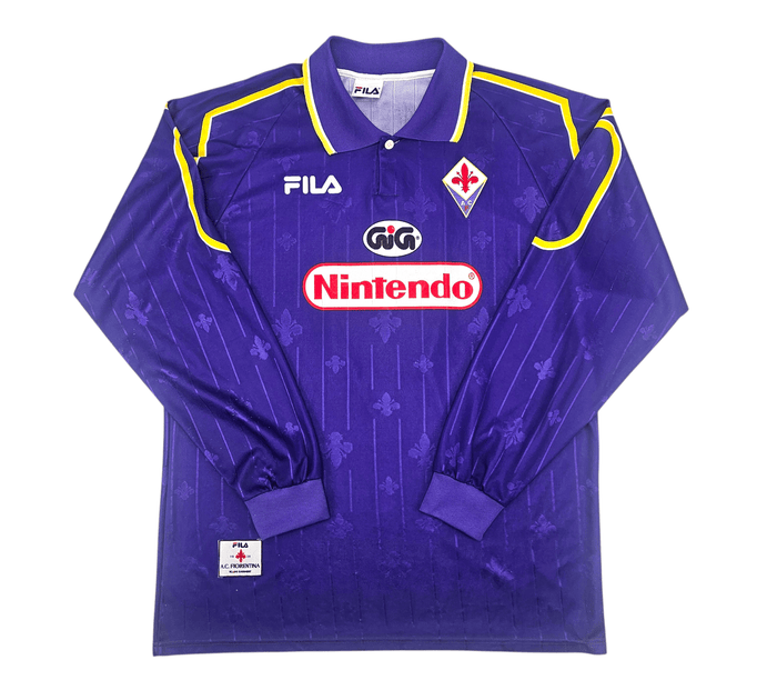 1997/98 Fiorentina Home Football Shirt (XL) FILA 9 Batistuta - Football Finery - FF303412