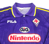 1997/98 Fiorentina Home Football Shirt (XL) FILA 9 Batistuta - Football Finery - FF303412