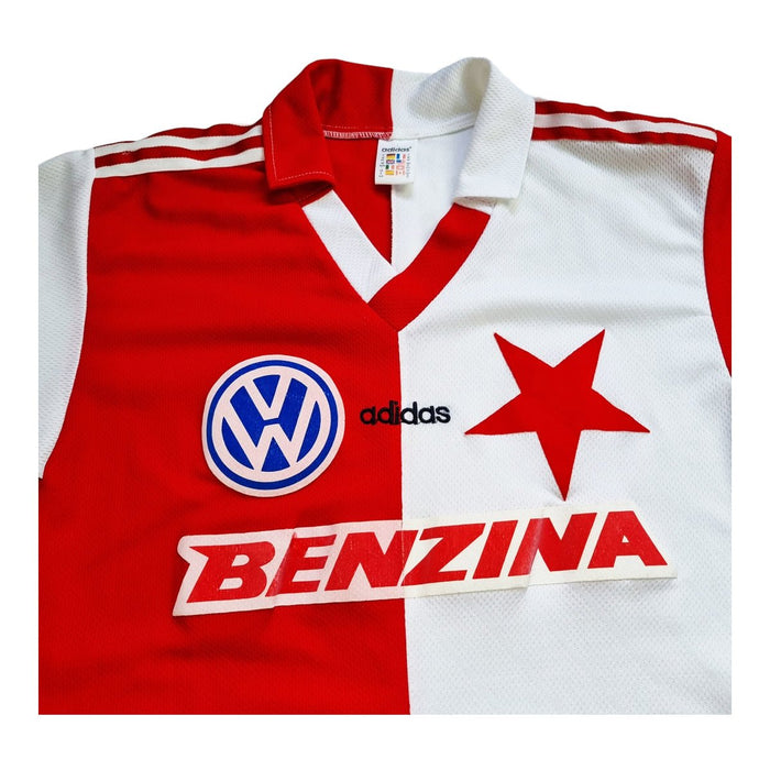 1997/98 Slavia Praha Home Football Shirt (M) Adidas - Football Finery - FF202853