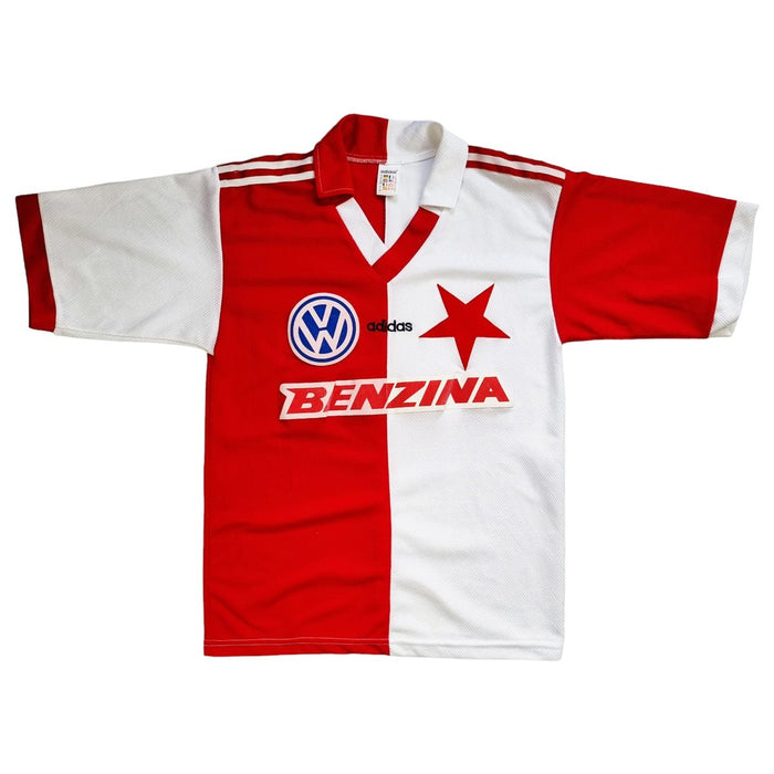 1997/98 Slavia Praha Home Football Shirt (M) Adidas - Football Finery - FF202853