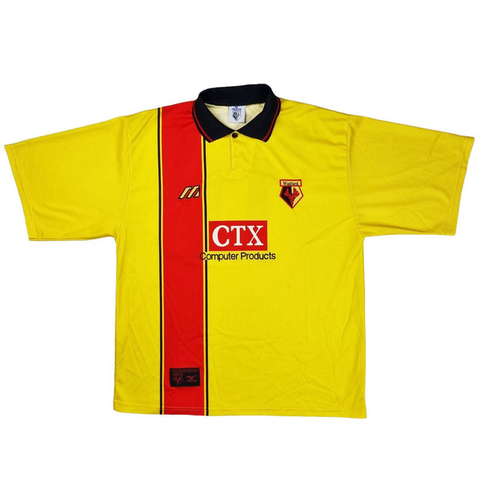 1997/98 Watford Home Football Shirt (L) Mizuno #11 Rosenthal - Football Finery - FF202412