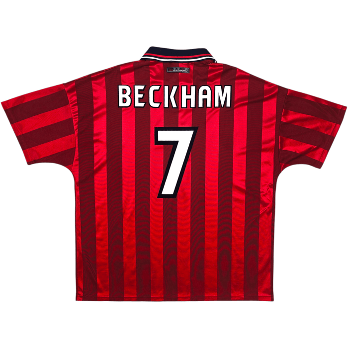 1997/99 England Away Football Shirt (2XL) Umbro 7 Beckham - Football Finery - FF304031