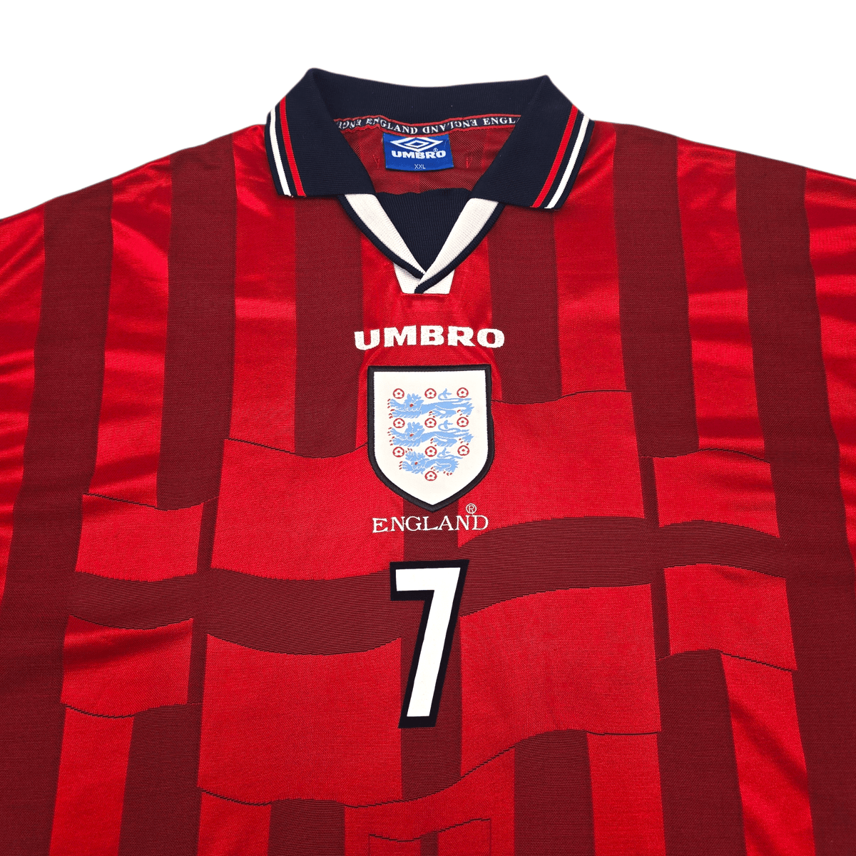 1997/99 England Away Football Shirt (2XL) Umbro 7 Beckham - Football Finery - FF304031