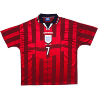 1997/99 England Away Football Shirt (2XL) Umbro 7 Beckham - Football Finery - FF304031