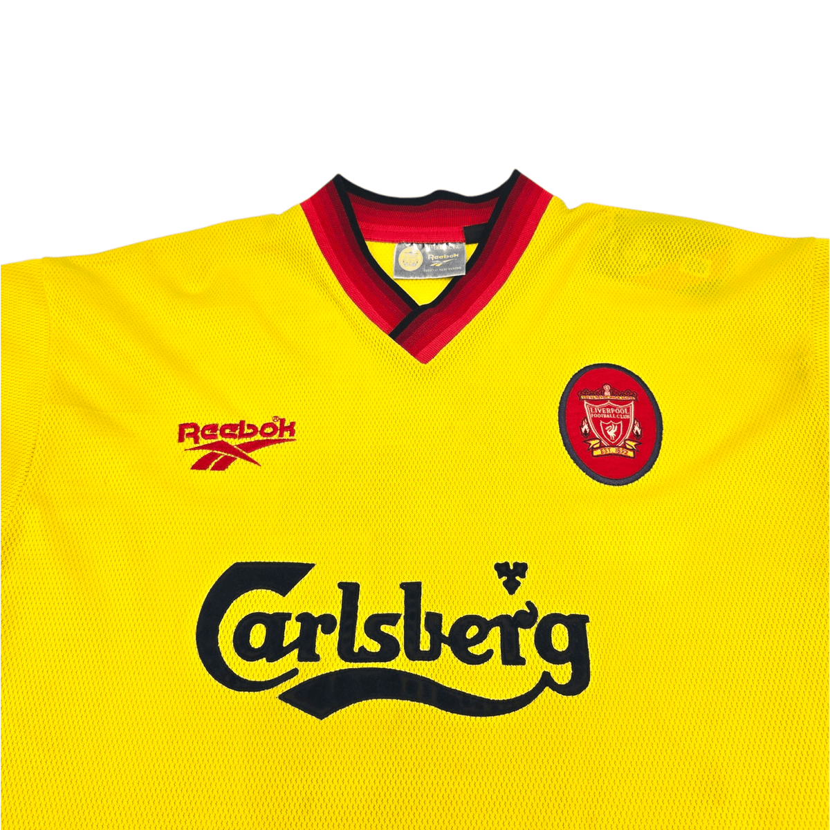 1997/99 Liverpool Away Football Shirt (M) Reebok #15 Berger - Football Finery - FF301389