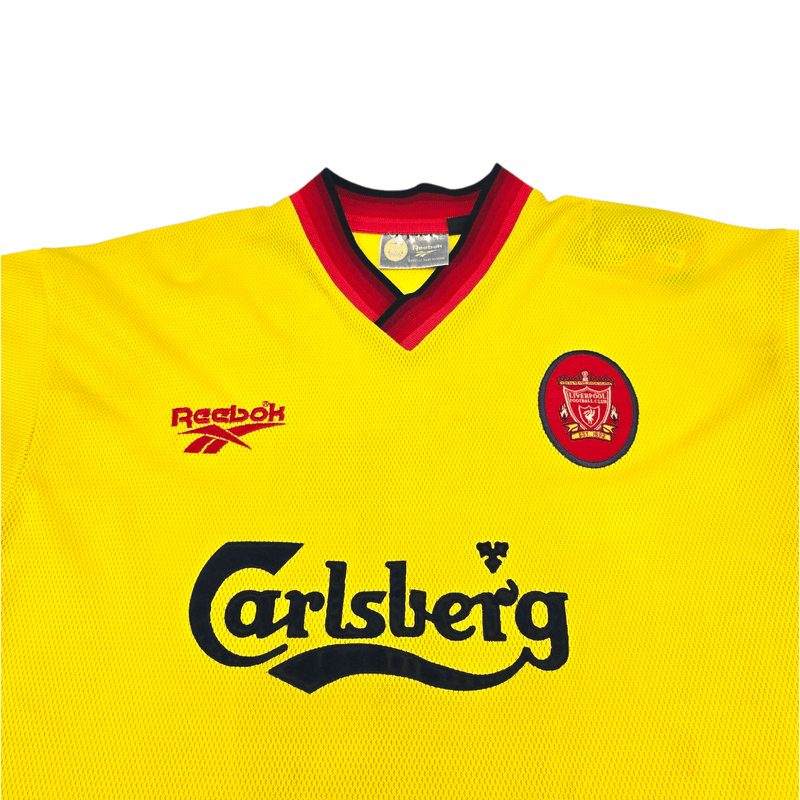 1997/99 Liverpool Away Football Shirt (M) Reebok #15 Berger - Football Finery - FF301389