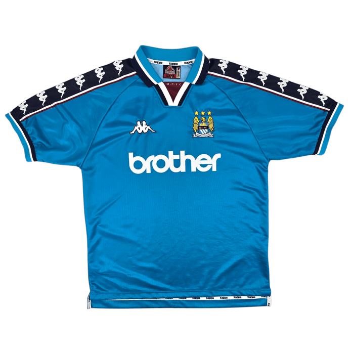 1997/99 Manchester City Home Football Shirt (L) Kappa - Football Finery - FF300176