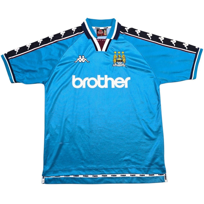 1997/99 Manchester City Home Football Shirt (L) Kappa - Football Finery - FF306370