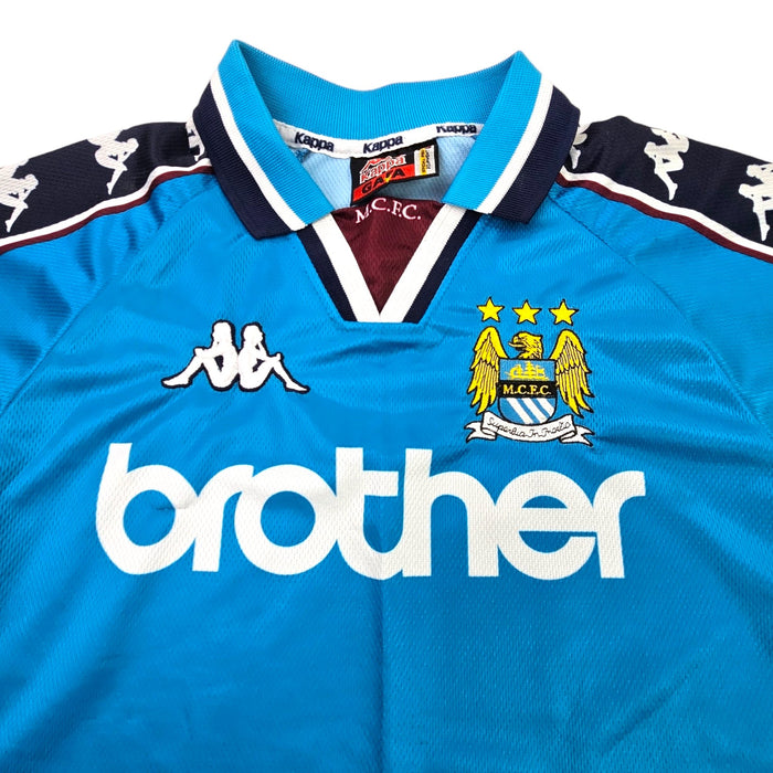 1997/99 Manchester City Home Football Shirt (Y) Kappa - Football Finery - FF203281