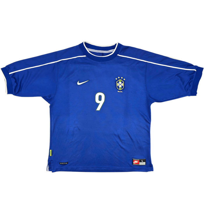 1998/00 Brazil Away Football Shirt (L) Nike 9 Ronaldo - Football Finery - FF300594