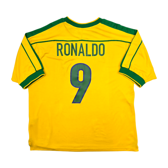 1998/00 Brazil Home Football Shirt (2XL) Nike 9 Ronaldo - Football Finery - FF303094
