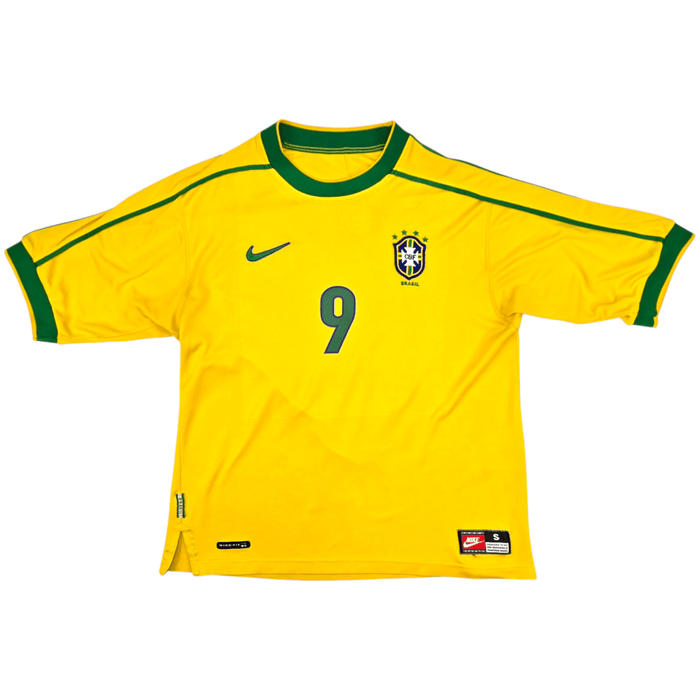 1998/00 Brazil Home Football Shirt (S) Nike 9 Ronaldo - Football Finery - FF301511