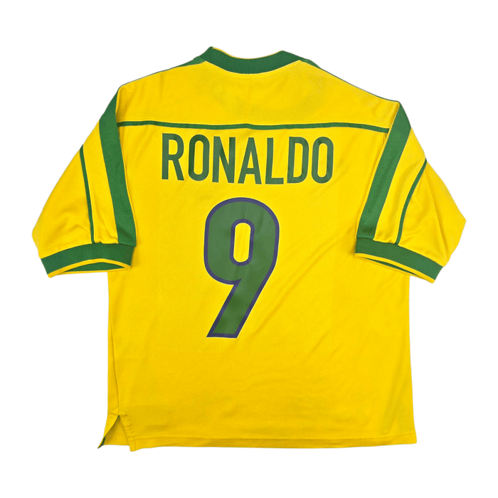1998/00 Brazil Home Football Shirt (S) Nike 9 Ronaldo - Football Finery - FF301511
