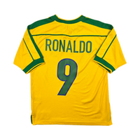 1998/00 Brazil Home Football Shirt (S) Nike 9 Ronaldo - Football Finery - FF303413