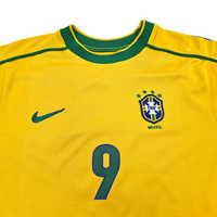 1998/00 Brazil Home Football Shirt (S) Nike 9 Ronaldo - Football Finery - FF303413