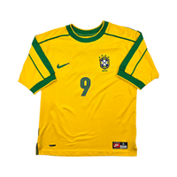 1998/00 Brazil Home Football Shirt (S) Nike 9 Ronaldo - Football Finery - FF303413
