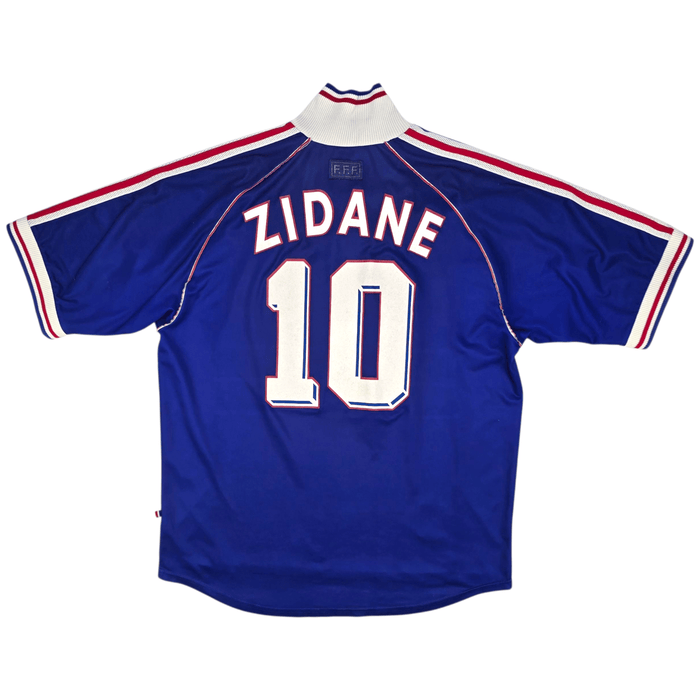 1998/00 France Home Football Shirt (XL) Adidas 10 Zidane - Football Finery - FF301899