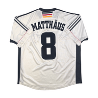 1998/00 Germany Home Football Shirt (XL) Adidas 8 Matthaus - Football Finery - FF302382