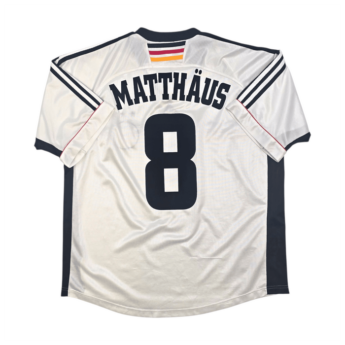 1998/00 Germany Home Football Shirt (XL) Adidas 8 Matthaus - Football Finery - FF302382