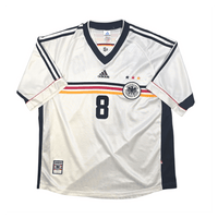 1998/00 Germany Home Football Shirt (XL) Adidas 8 Matthaus - Football Finery - FF302382