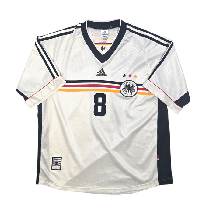 1998/00 Germany Home Football Shirt (XL) Adidas 8 Matthaus - Football Finery - FF302382
