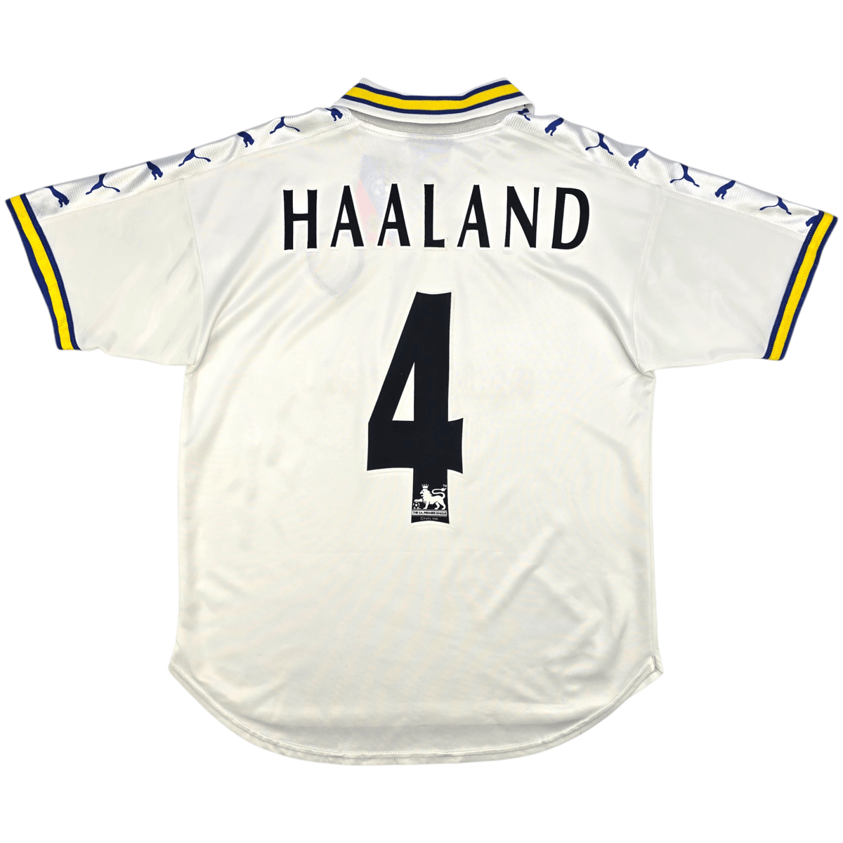 1998/00 Leeds United Home Football Shirt (S) Puma 4 Haaland - Football Finery - FF301593