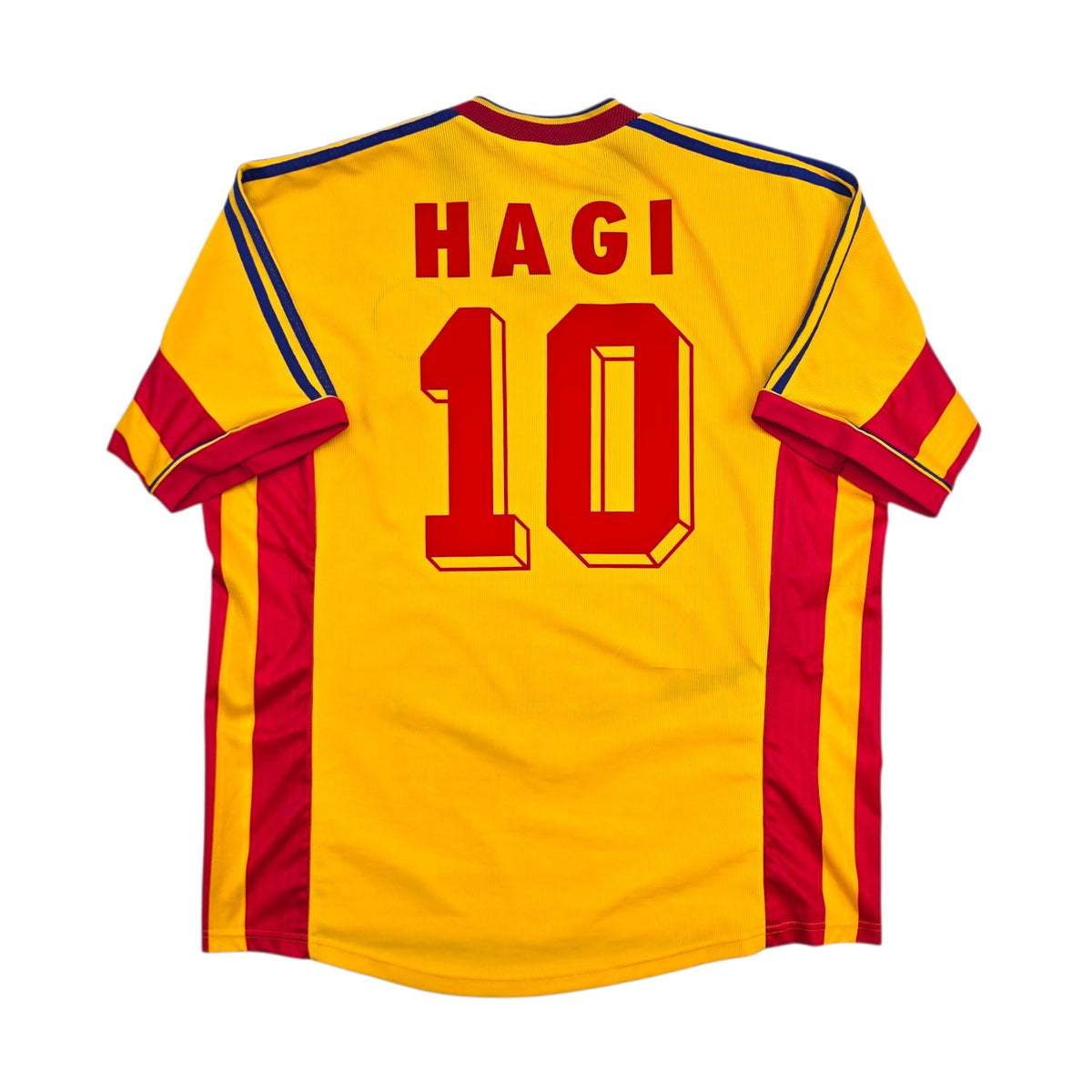 1998/00 Romania Home Football Shirt (XL) Adidas 10 Hagi - Football Finery - FF306012