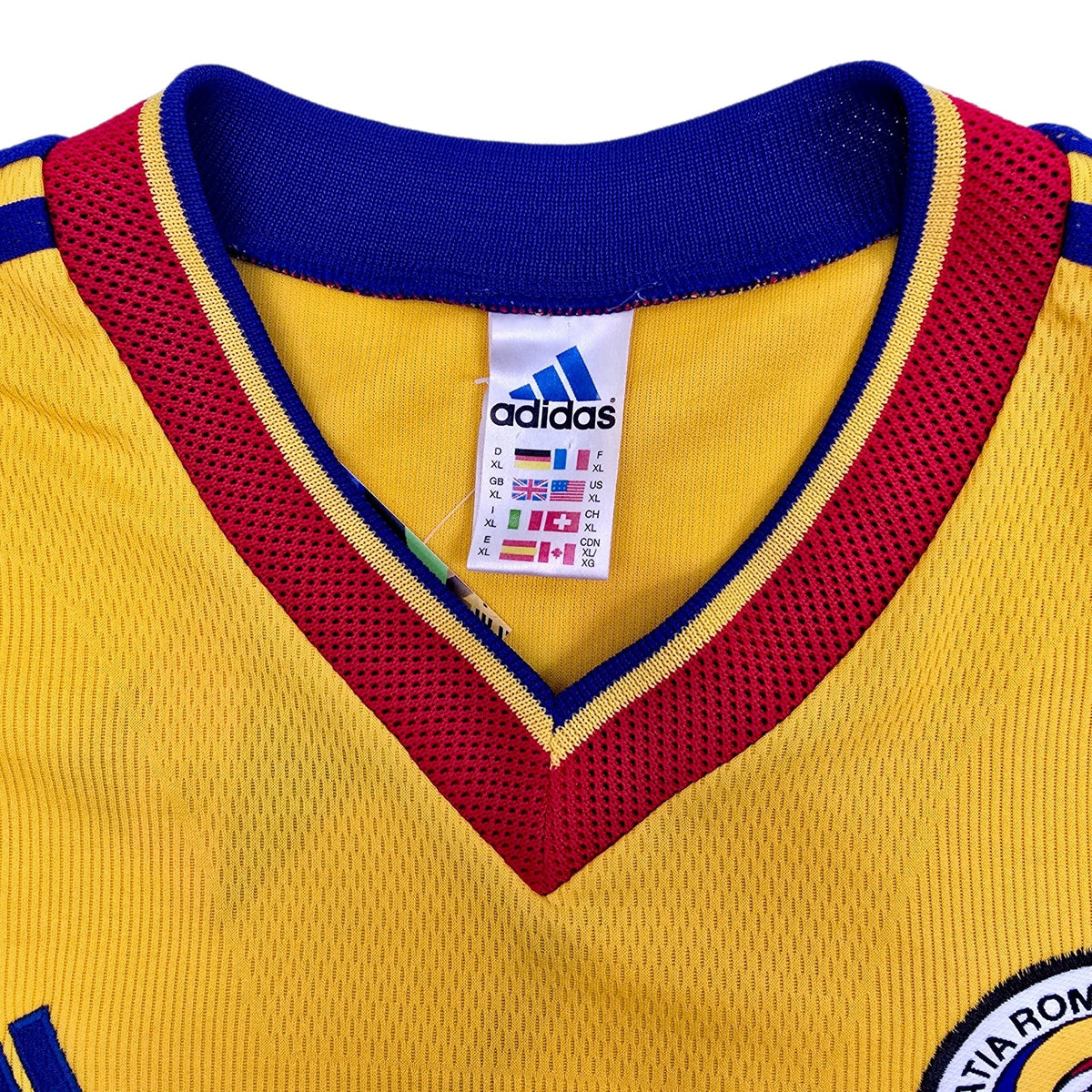 1998/00 Romania Home Football Shirt (XL) Adidas 10 Hagi - Football Finery - FF306012