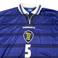 1998/00 Scotland Home Football Shirt (L) Umbro 5 Hendry - Football Finery - FF305217