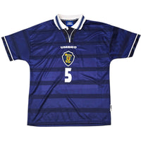 1998/00 Scotland Home Football Shirt (L) Umbro 5 Hendry - Football Finery - FF305217